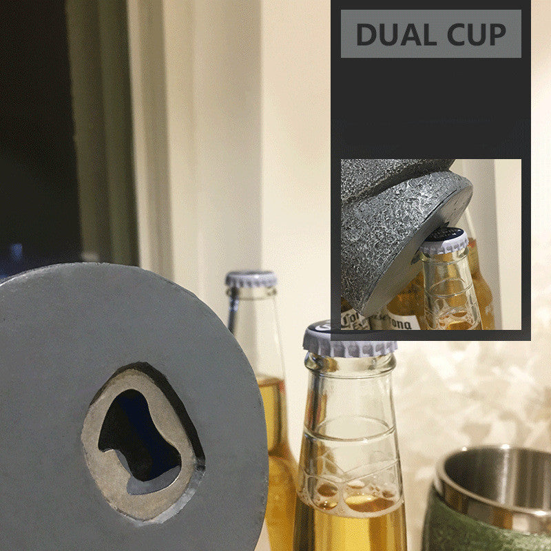 Moai Beer Glass Bottle Opener Stone Portrait