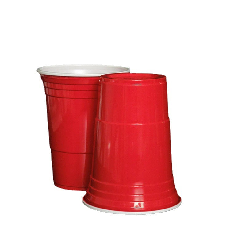 Gobelets en plastique de fête de bière-pong rouge de 450 ml