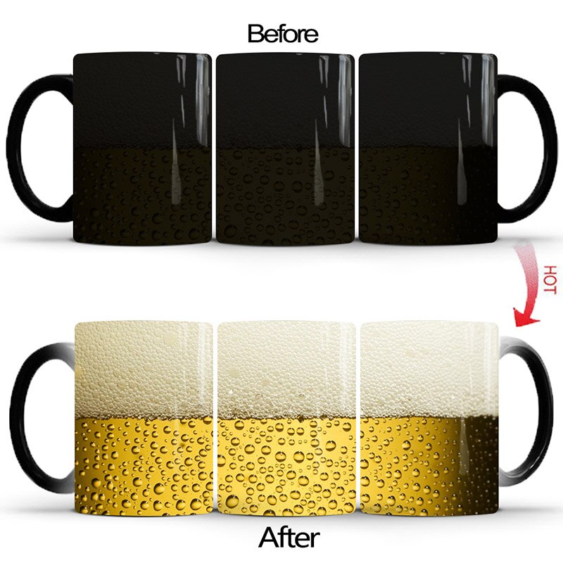 Tasse changeante de couleur de bulle de bière