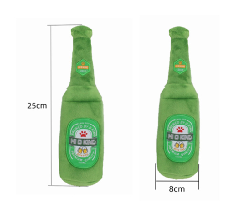 New Pet Supplies Sounding Plush Toy Creative Cartoon Simulation Beer Bottle Beer Mug Toy Dog Toy