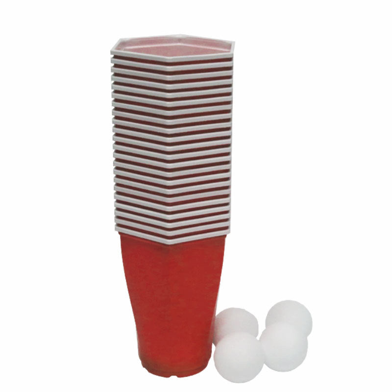 Gobelets en plastique de fête de bière-pong rouge de 450 ml