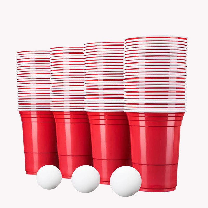 Gobelets en plastique de fête de bière-pong rouge de 450 ml