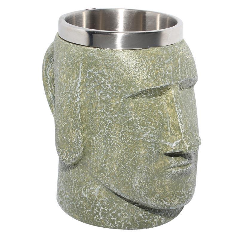 Moai Beer Glass Bottle Opener Stone Portrait