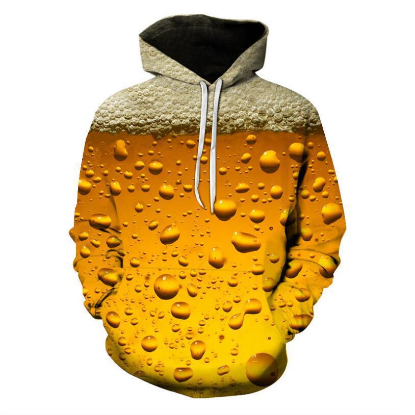 Sport Hoodie met 3D Bierprint Man